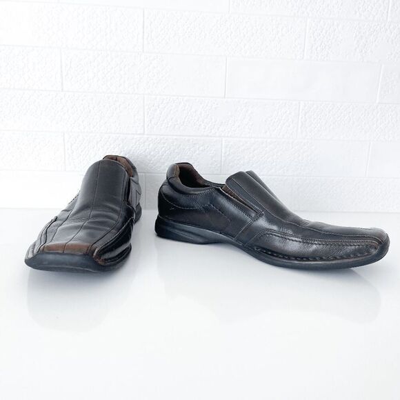 Steve Madden Gabriel Mens Leather Slip On Loafer Shoes Dark Brown 11 - Picture 2 of 8